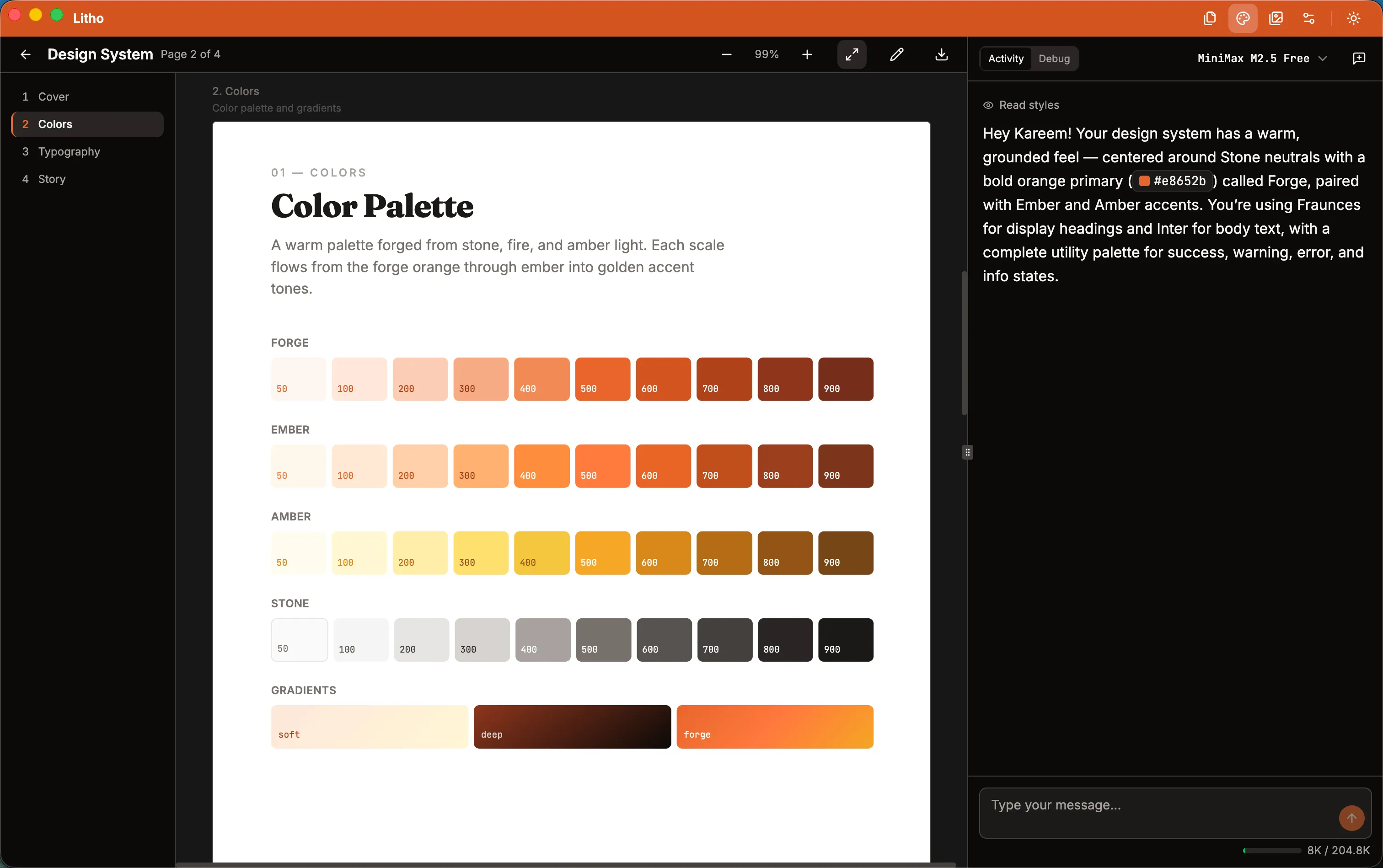 Litho brand agent applying a design system to a document